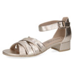 Дамски кожени сандали на ток Caprice златисти - Image 2