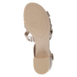 Дамски кожени сандали на ток Caprice златисти - Image 6