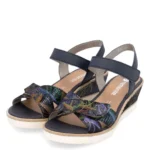 Дамски кожени сандали на платформа Remonte R6252-15 сини - Image 3