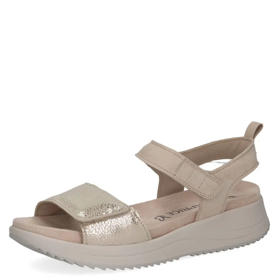 28702-1-4.jpg Дамски сандали от естествена кожа Caprice бежови/златисти - Image 1