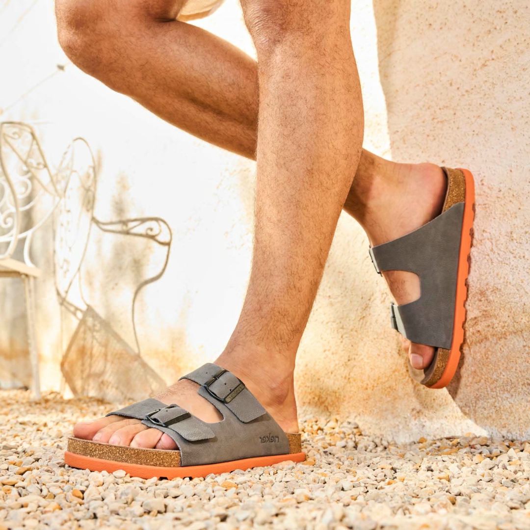 4 Мъжки велурени чехли Rieker 21190-40 сиви - Image 1