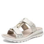 Дамски чехли Ara High Soft естествена кожа бежови/златисти