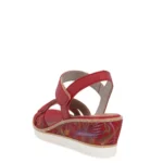 Дамски кожени сандали на платформа Remonte R6252-33 червени/цветни - Image 7