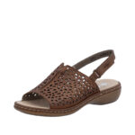 Дамски кожени сандали RIEKER 65985-25 F ширина кафяви - Image 2