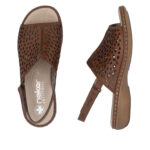 Дамски кожени сандали RIEKER 65985-25 F ширина кафяви - Image 7