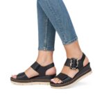 Дамски кожени сандали Remonte D2L53-00 черни