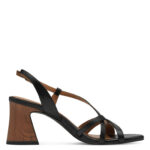 Дамски кожени сандали на ток Tamaris Touch-it черни - Image 3