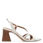 Дамски кожени сандали на ток Tamaris Touch-it бели - Image 3