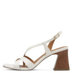 Дамски кожени сандали на ток Tamaris Touch-it бели - Image 2