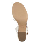 Дамски кожени сандали на ток Tamaris Touch-it бели - Image 6