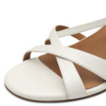 Дамски кожени сандали на ток Tamaris Touch-it бели - Image 4