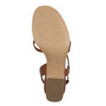 Дамски кожени сандали на ток Tamaris Touch-it кафяви - Image 6