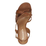 Дамски кожени сандали на ток Tamaris Touch-it кафяви - Image 4