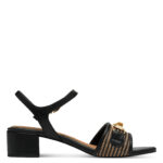 Дамски сандали на ток Marco Tozzi Feel Me черни/бежови - Image 3