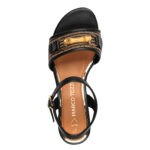 Дамски сандали на ток Marco Tozzi Feel Me черни/бежови - Image 5