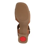 Дамски кожени сандали Tamaris Comfort Wide fit кафяви - Image 6