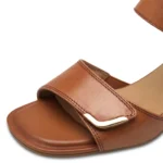 Дамски кожени сандали Tamaris Comfort Wide fit кафяви - Image 4
