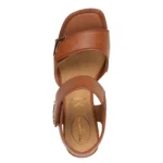 Дамски кожени сандали Tamaris Comfort Wide fit кафяви - Image 5