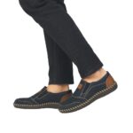 Мъжки велурени обувки Rieker B2466-14 сини