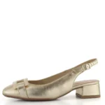 Дамски кожени обувки на нисък ток Ara H ширина златисти - Image 2