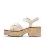 Дамски кожени сандали Clarks Coledale Strap слонова кост