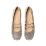 Дамски кожени обувки на ток Clarks златисти - Image 5