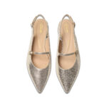 Дамски кожени обувки Clarks златисти - Image 5