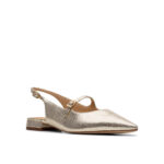 Дамски кожени обувки Clarks златисти - Image 3