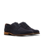 Мъжки велурени обувки Clarks CraftArlo Lace сини - Image 4