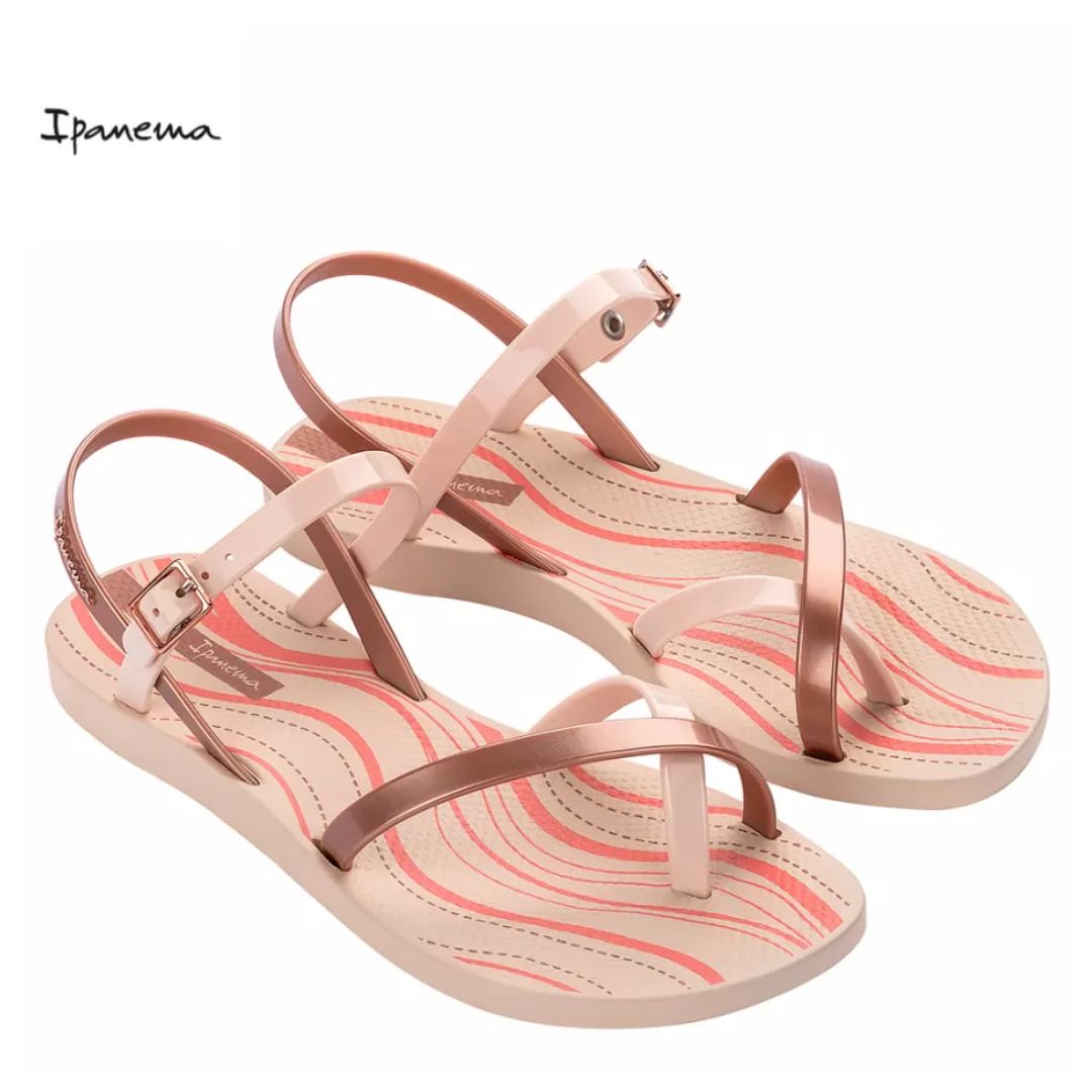 met gold Дамски сандали Ipanema-82842-Beige/Metallic pink - Image 1