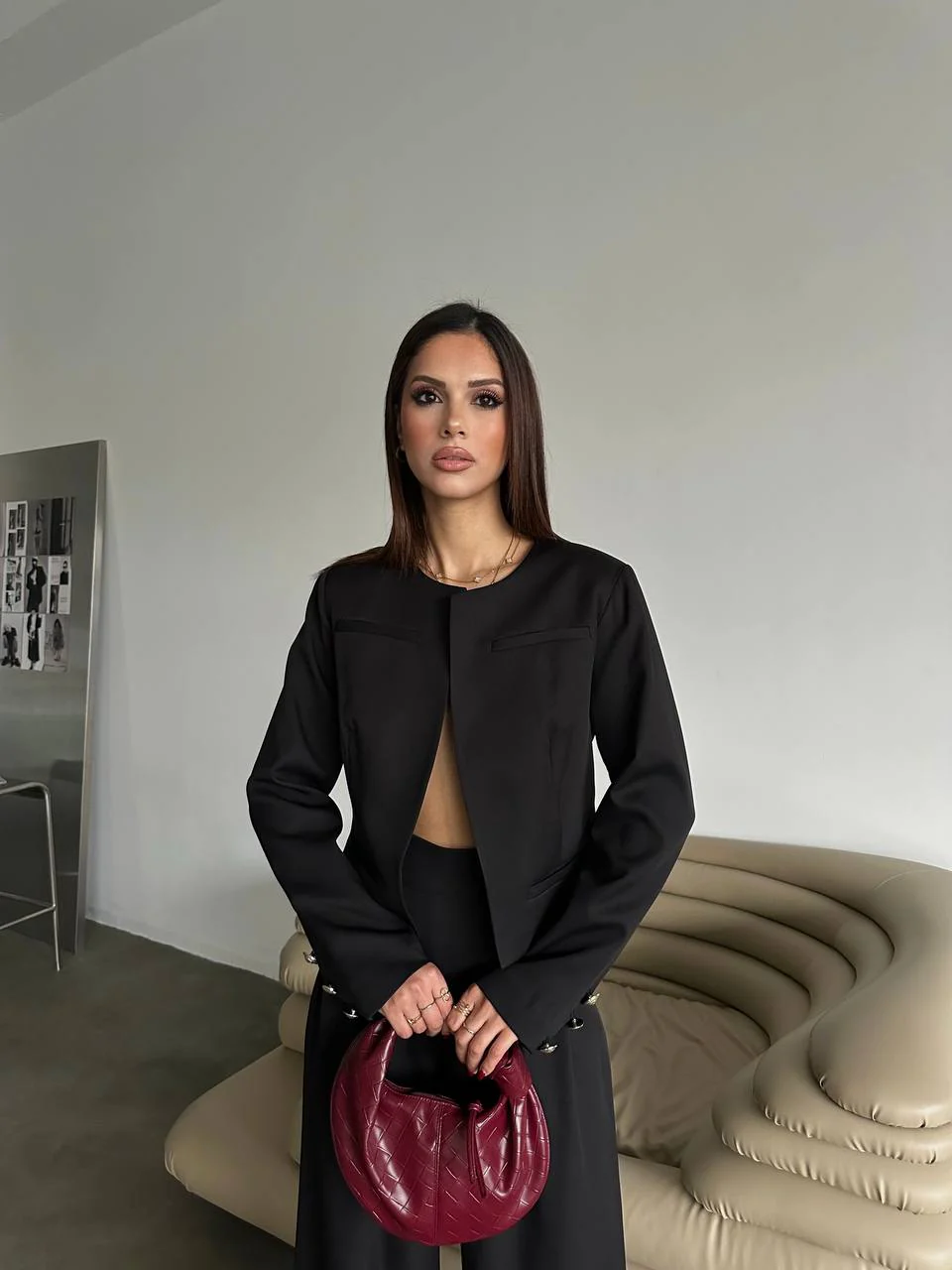 0_8689ec86-8c6a-4504-acf7-510abda0c8ae Дамски елегантен костюм Yoncy черен - Image 1