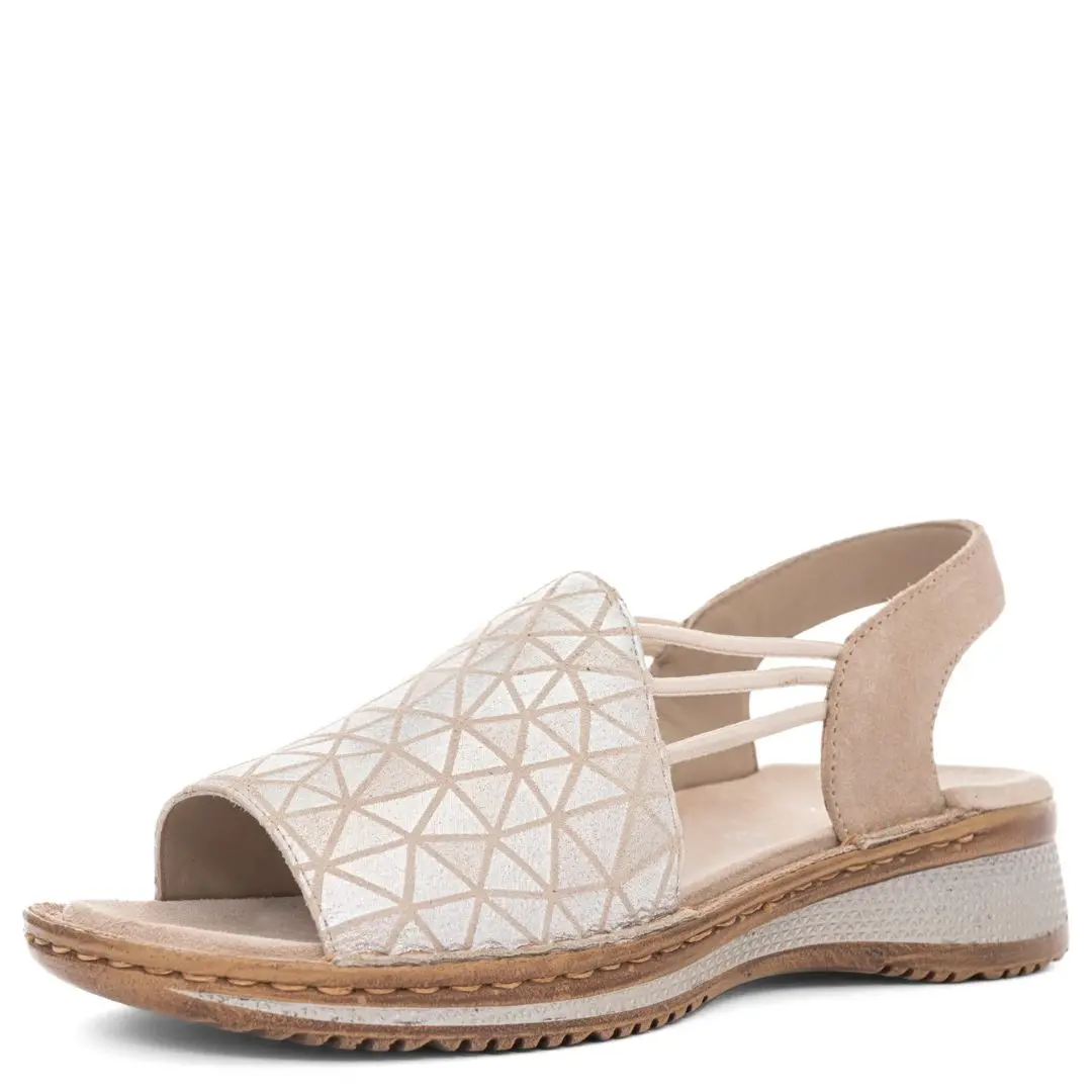 29005-1-2.jpg Дамски кожени сандали Ara HighSoft бежови - Image 1