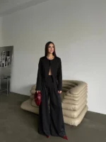 Дамски елегантен костюм Yoncy черен - Image 4