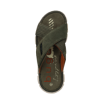 Мъжки кожени чехли Bugatti зелени - Image 6