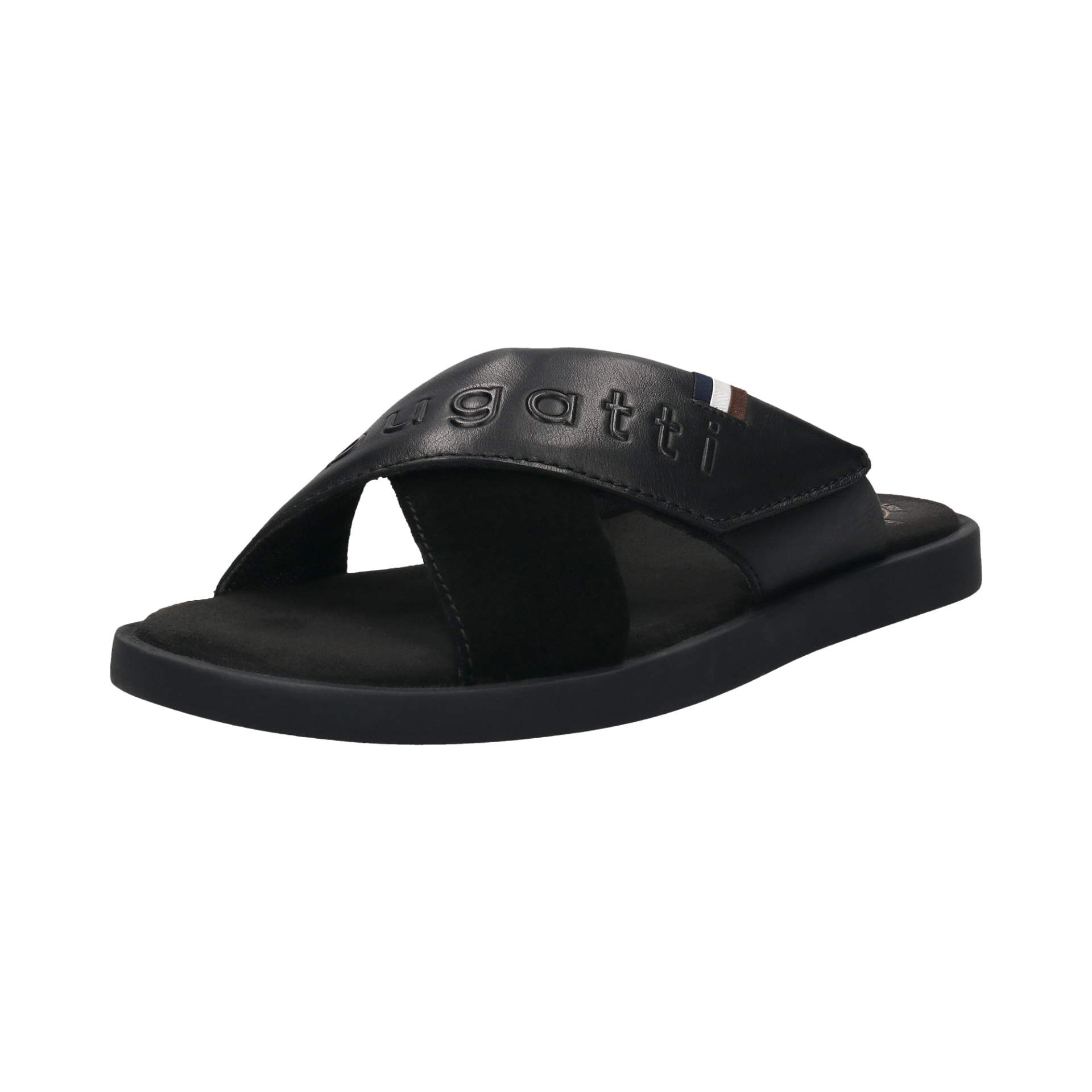 321-ART80-1014-1010_001 Мъжки кожени чехли Bugatti черни - Image 1