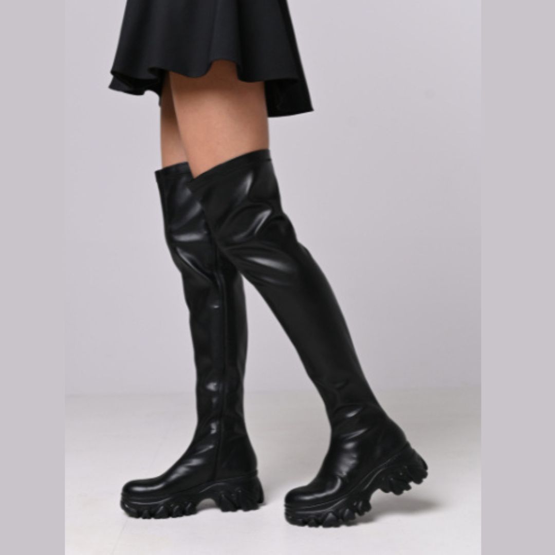 3232322 Дамски чизми естествена кожа Yoncy черни - Image 1