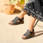 Дамски сандали на платформа Rieker 62971-00 черни/бежови - Image 2