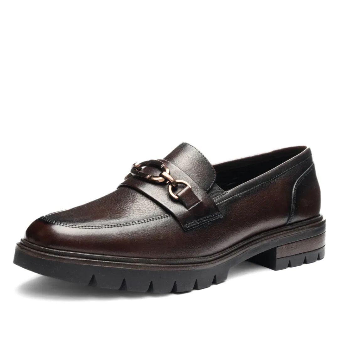 11219-2 Дамски кожени обувки с грайфер Ara F ширина кафяви - Image 1