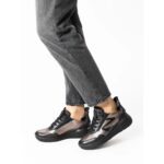 Дамски спортни обувки от естествена кожа Ara H ширина черни/кафяви - Image 2