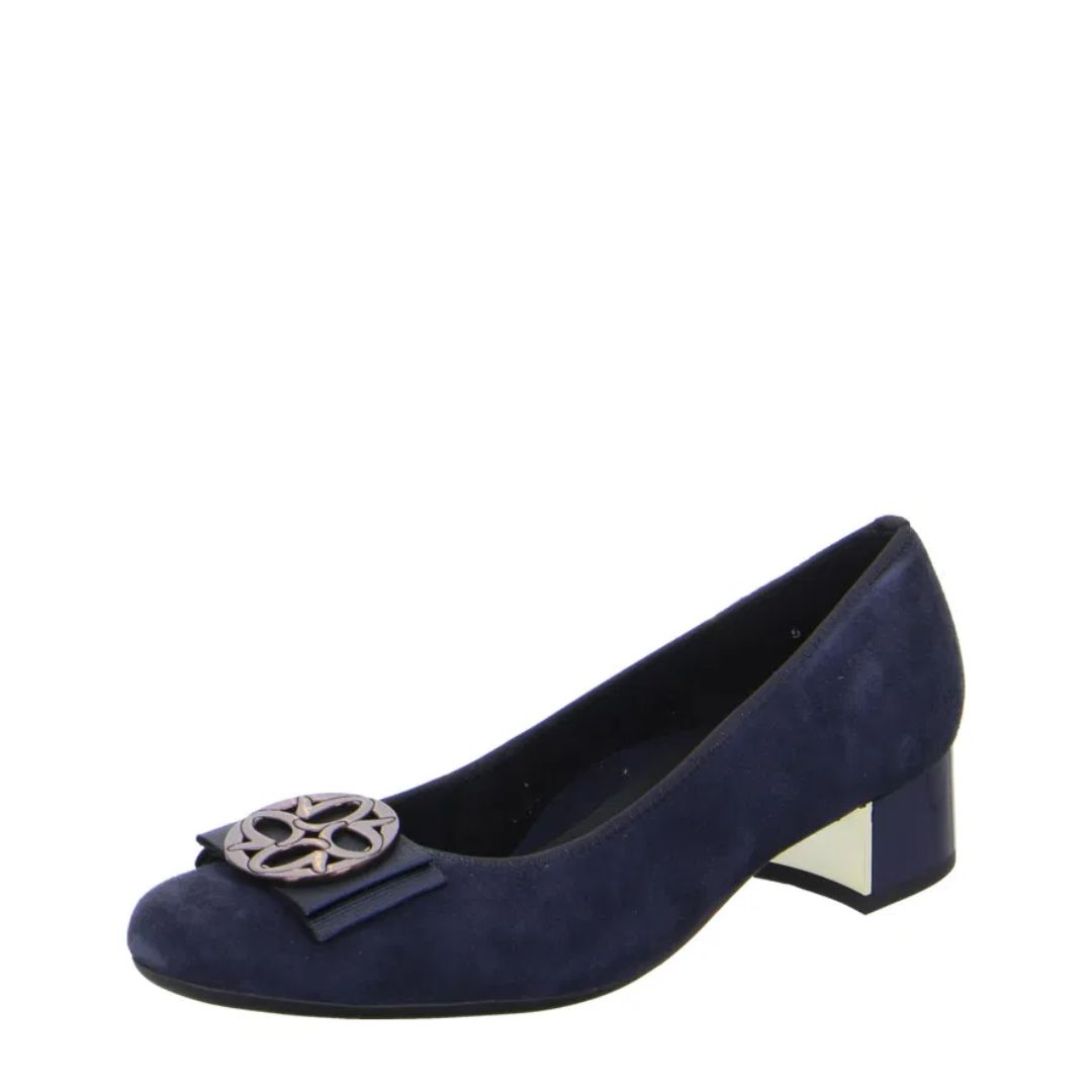 35836-12 Дамски велурени обувки на ток Ara HighSoft H ширина тъмно сини - Image 1