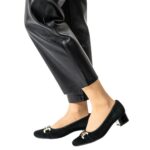 Дамски велурени обувки на ток Ara High Soft H ширина черни - Image 2