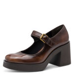 Дамски елеганти обувки на висок ток Tamaris Touch it кафяв лак