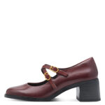 Дамски кожени обувки на ток Tamaris Touch it бордо - Image 3