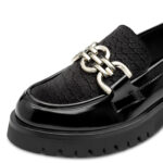 Дамски ежедневни обувки/мокасини Tamaris Touch it черен лак - Image 4