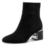 Дамски велурени боти на ток Tamaris Touch it черни