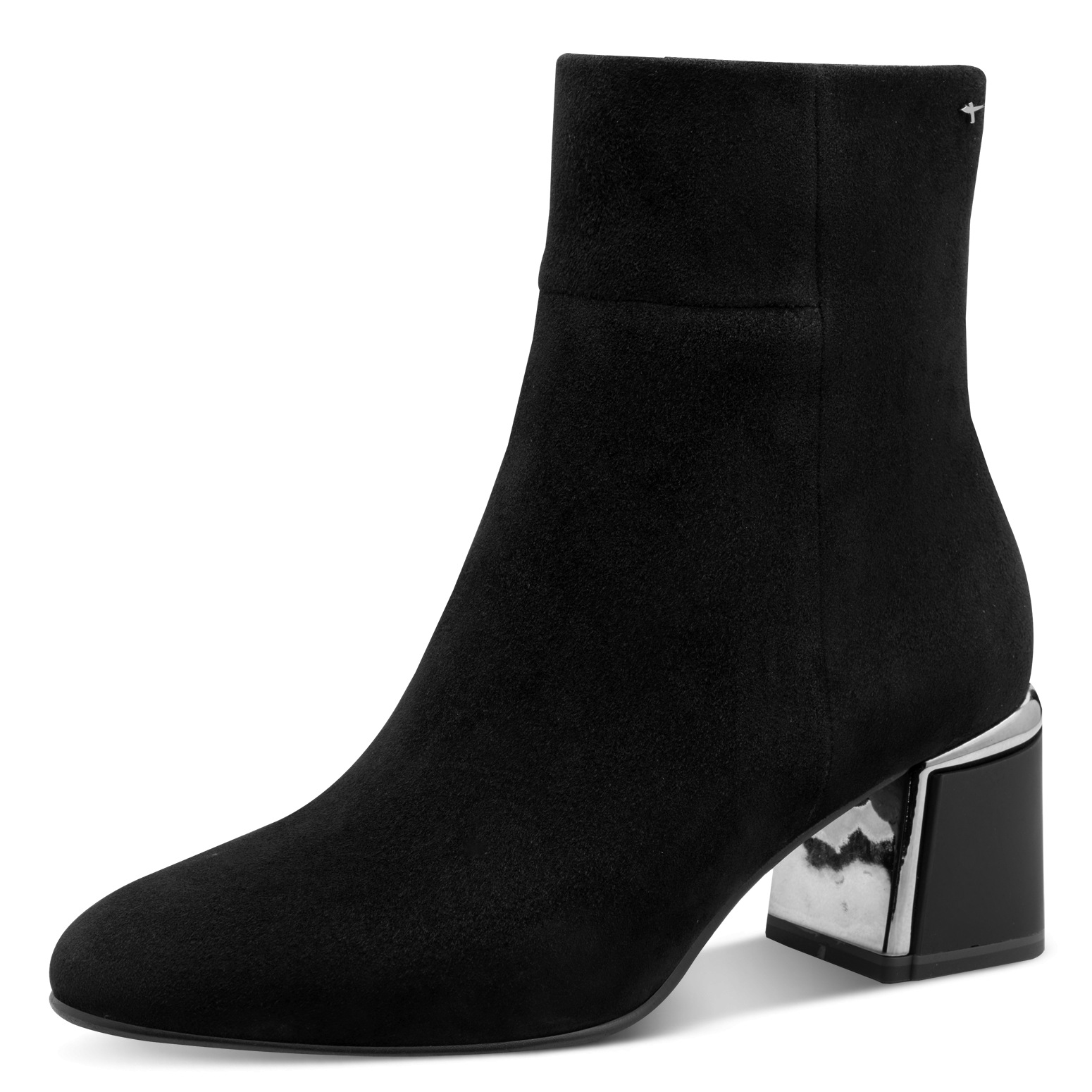 001-25341-45-004-300 Дамски велурени боти на ток Tamaris Touch it черни - Image 1