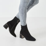 Дамски велурени боти на ток Tamaris Touch it черни - Image 4