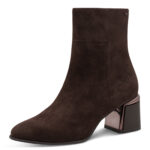 Дамски велурени боти на ток Tamaris Touch it кафяви