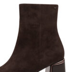 Дамски велурени боти на ток Tamaris Touch it кафяви - Image 4