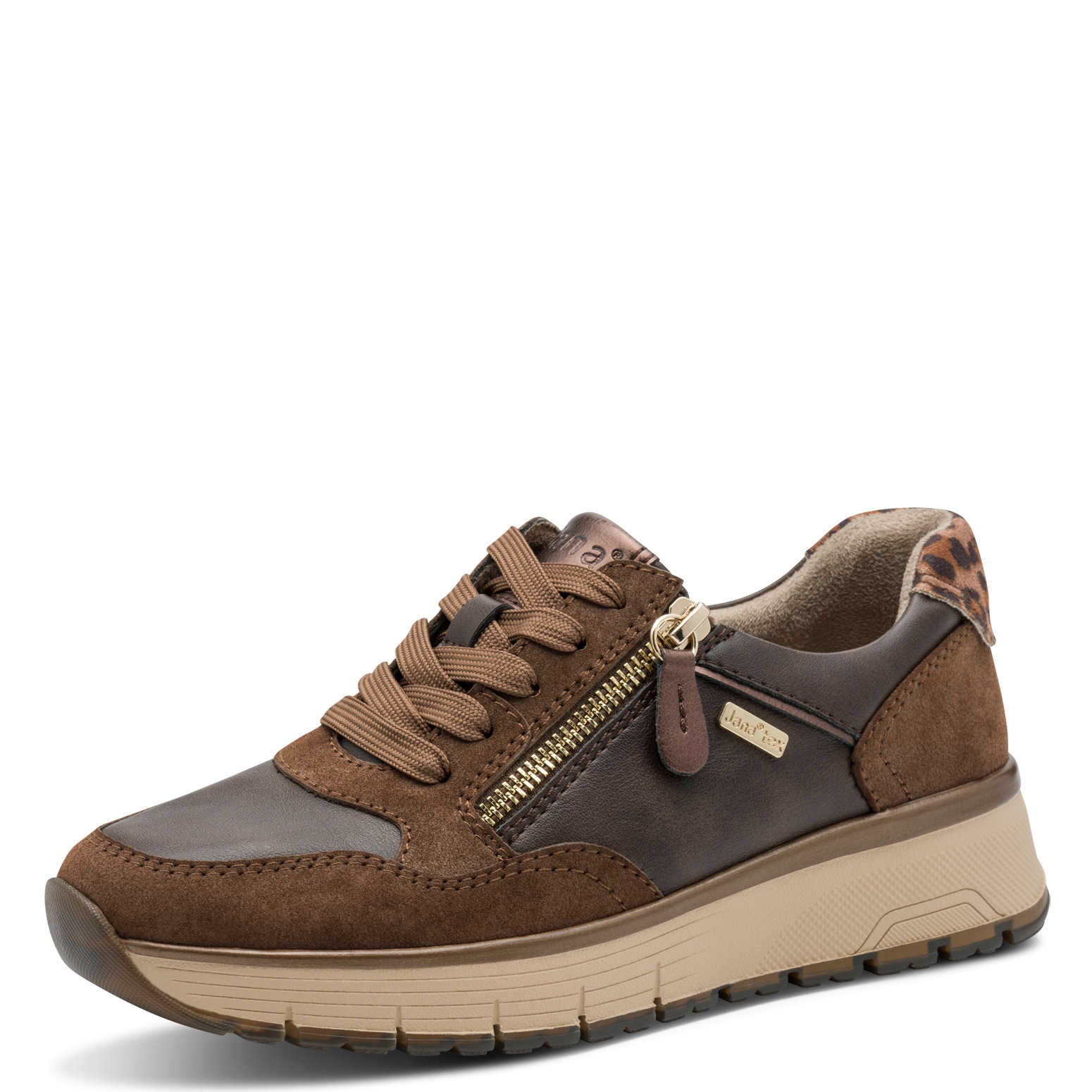 008-23762-45-394-300 Дамски спортни обувки Jana H ширина кафяви - Image 1